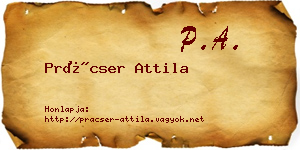 Prácser Attila névjegykártya